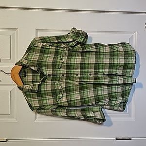 Eddie Bauer 3/4 sleeve, plaid shirt
